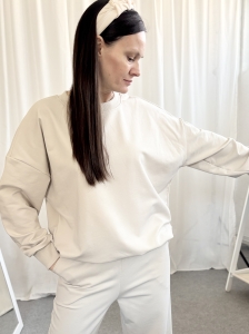 Bluza damska oversize beżowa 