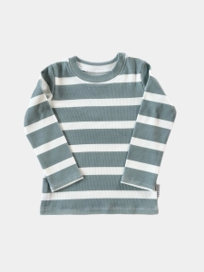 Longsleeve prążkowany strips dusty blue 