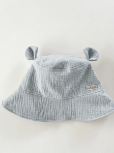 Kapelusz muślinowy z uszkami blue 