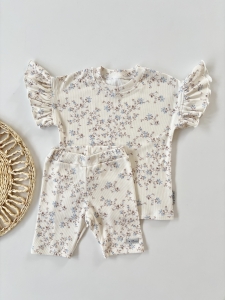 Komplet t-shirt  motyl +kolarki petit rose blue 