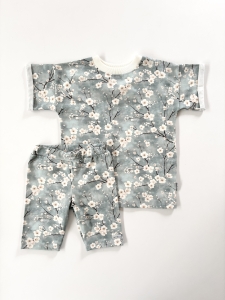 Komplet white flower t-shirt  + kolarki   