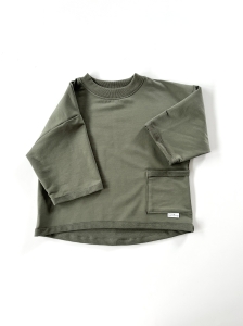 Bluza  street oversize  z kieszonką agave 