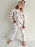 Komplet prążkowany nostalgic flower  bluza+ legginsy