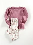 Komplet  bluzka Malaga+ legginsy prążkowane nostalgic flower 