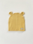 Czapka prążek z uszkami honey