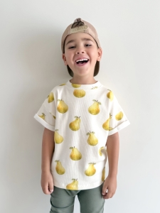 T-shirt prążkowany gruszki
