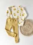 Komplet  bluza prążkowana gruszki + legginsy prążkowane honey