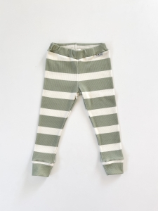 Legginsy prążkowane strips green