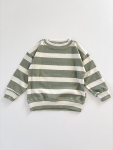 Bluza oversize prążkowana strips green