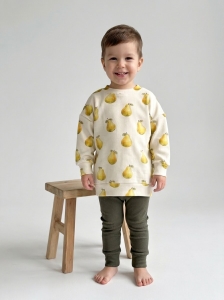 Komplet  bluza prążkowana gruszki + legginsy Classic prążkowane Agave 