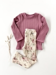 Komplet bluzka rib Malaga  + legginsy rib vintage rose