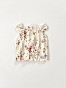 Czapka z uszkami rib vintage rose