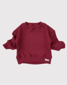 Sweter oversize soft  bordowy