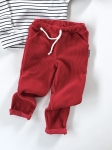 Joggery sztruks z kieszonkami  czerwone