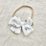 Opaska kokardka bow blue flowers 