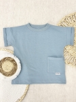 T-shirt z kieszonką dusty blue 