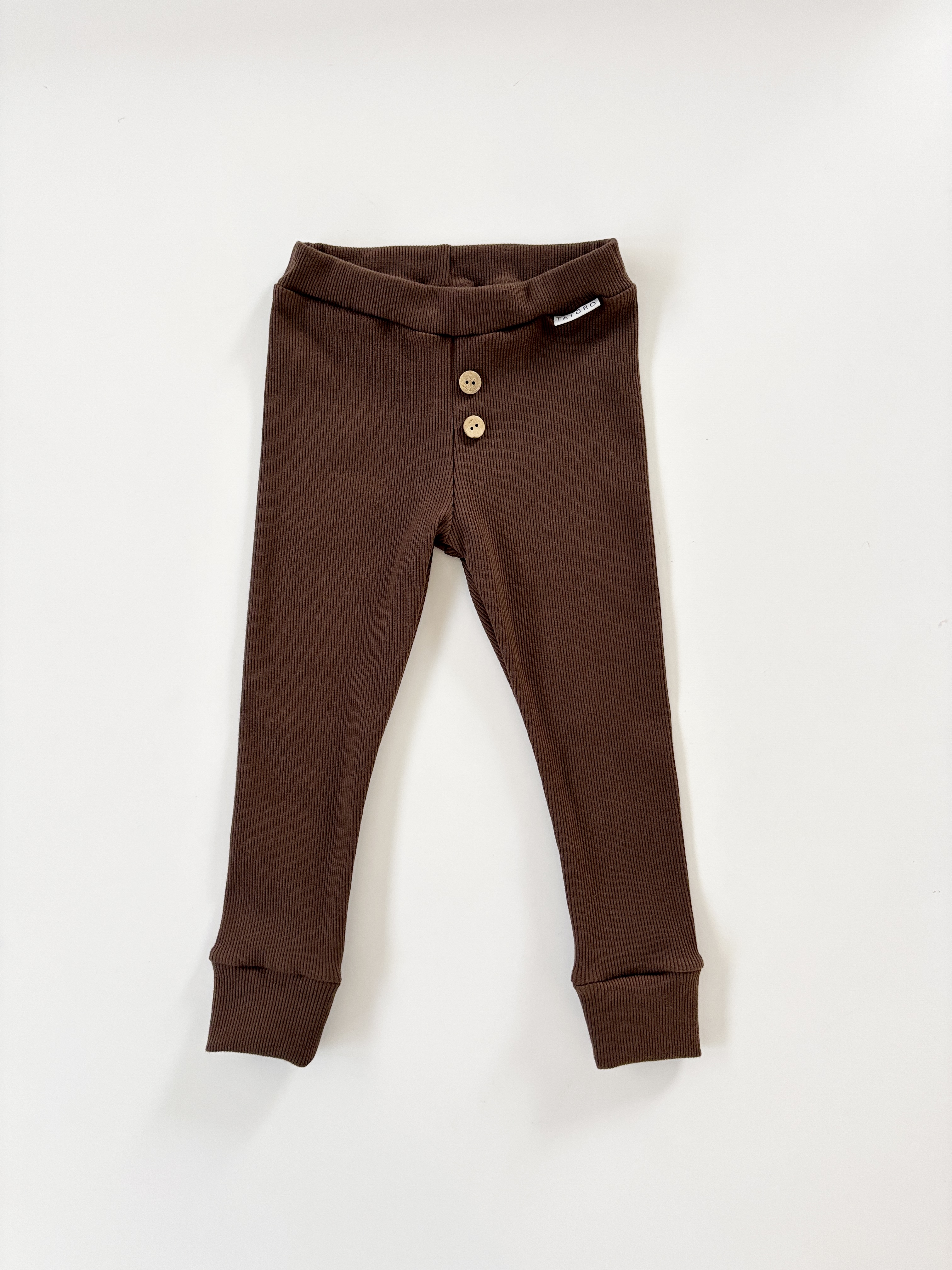 Legginsy classic prążkowane kakao