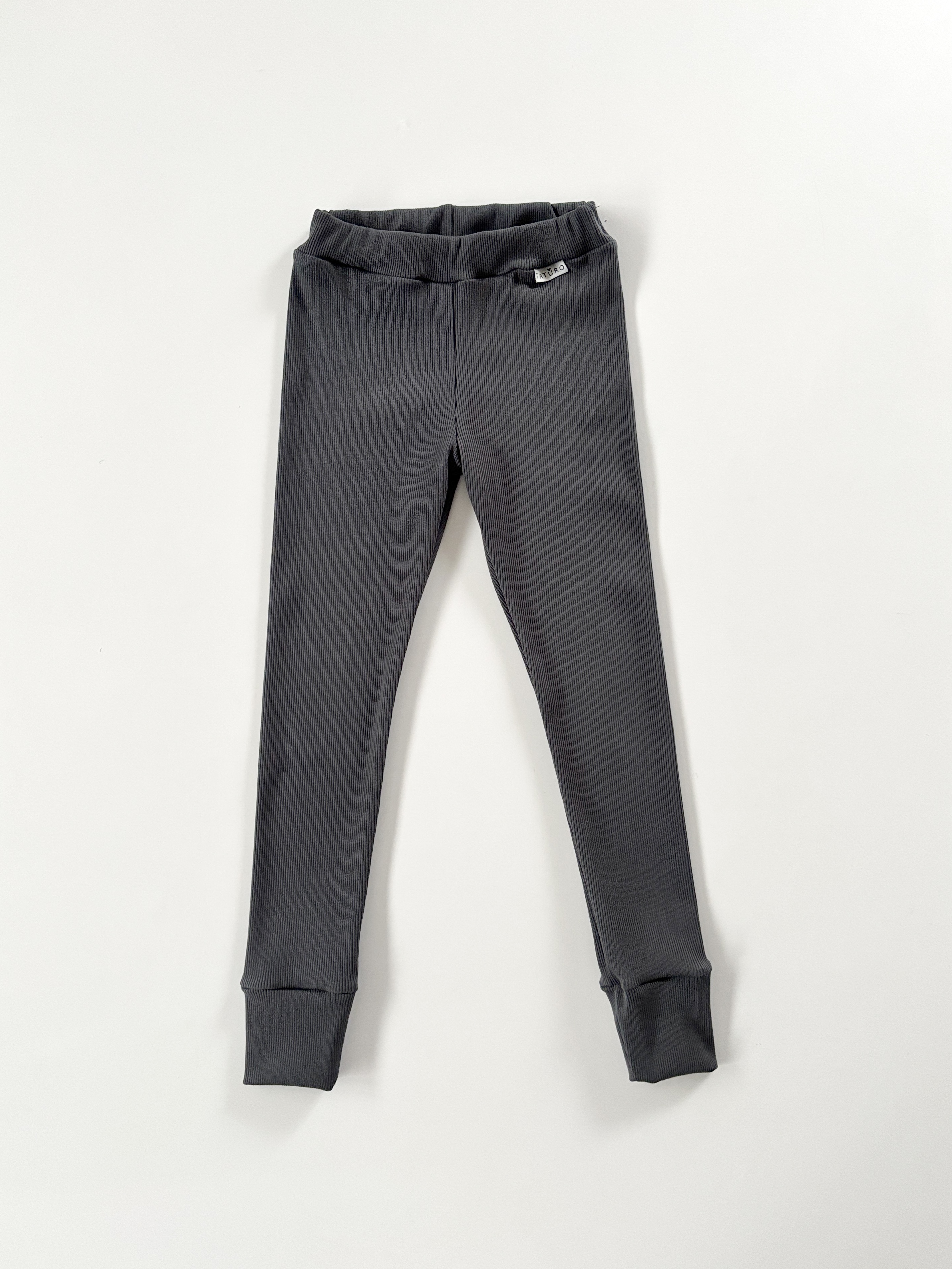 Legginsy basic prążkowane grafit