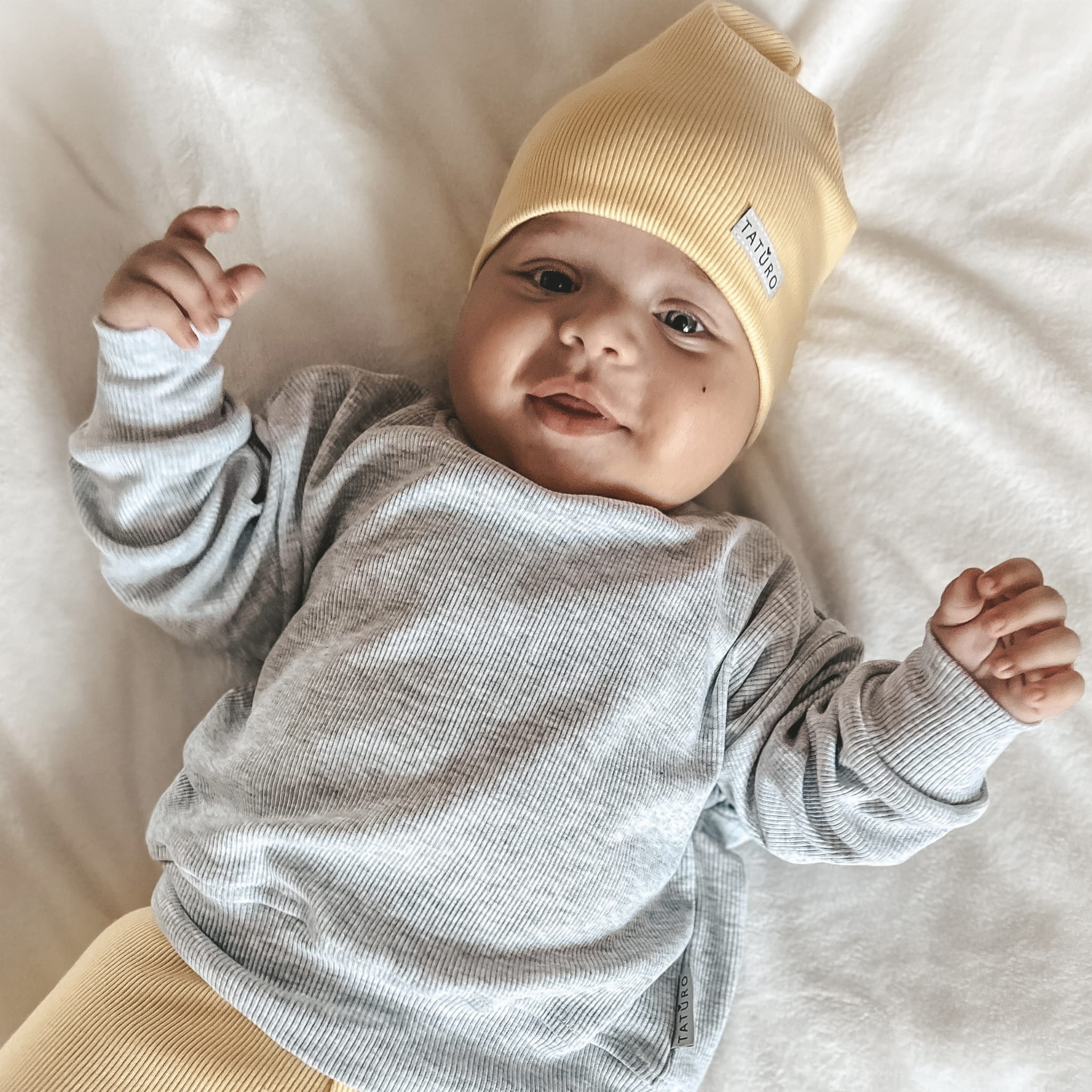 Bluza oversize prążkowana jasny szary melanż